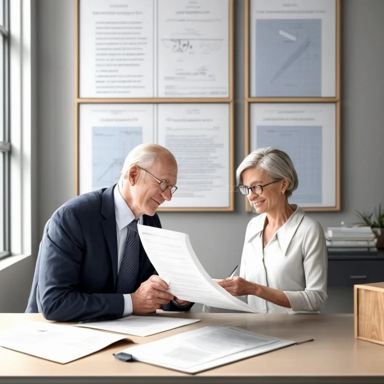 Retiree discussing will provisions with a lawyer